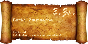 Berki Zsuzsanna névjegykártya